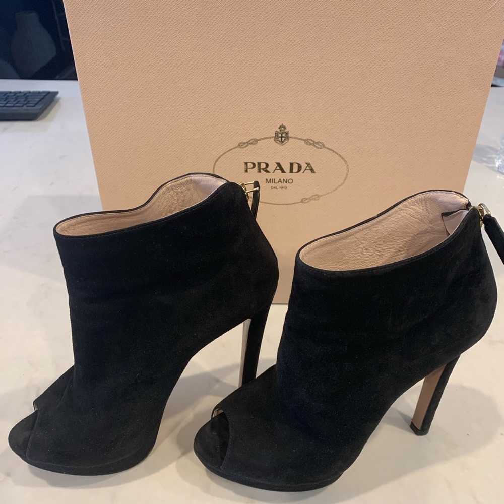 Black Prada heels/booties